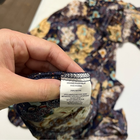 Abel the Label Gandhi Boho Flowy Floral Maxi Dress XS B2 - Picture 6 of 8